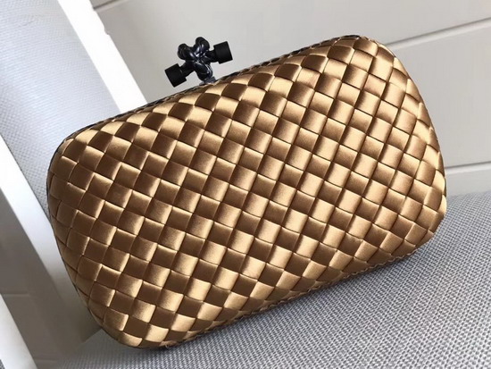 Bottega Veneta Intrecciato Impero Chain Knot in Gold Silk
