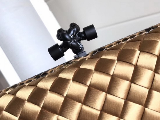 Bottega Veneta Intrecciato Impero Chain Knot in Gold Silk