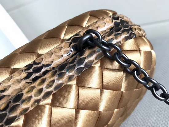 Bottega Veneta Intrecciato Impero Chain Knot in Gold Silk