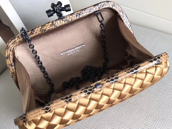 Bottega Veneta Intrecciato Impero Chain Knot in Gold Silk