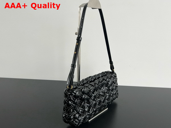 Bottega Veneta Kalimero Cha Cha Black Foulard Intreccio Clutch Replica