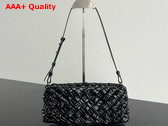 Bottega Veneta Kalimero Cha Cha Black Foulard Intreccio Clutch Replica