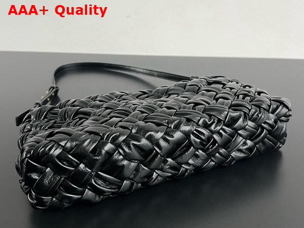 Bottega Veneta Kalimero Cha Cha Black Foulard Intreccio Clutch Replica
