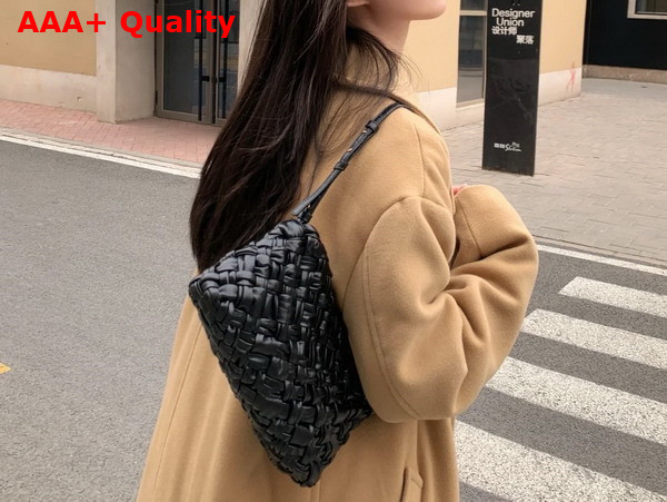 Bottega Veneta Kalimero Cha Cha Black Foulard Intreccio Clutch Replica
