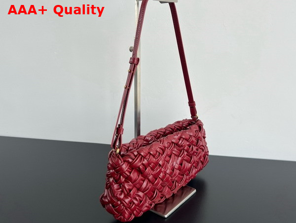 Bottega Veneta Kalimero Cha Cha Clutch in Rosewood Foulard Intreccio Replica