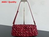 Bottega Veneta Kalimero Cha Cha Clutch in Rosewood Foulard Intreccio Replica