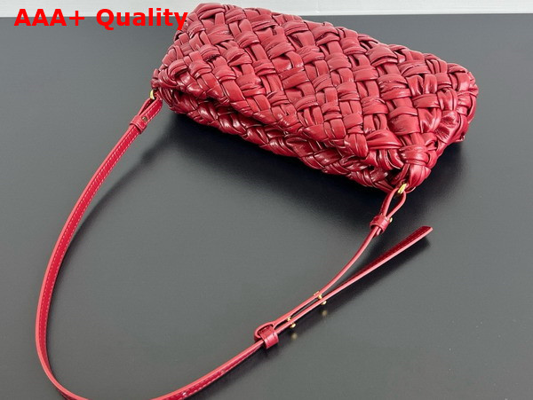 Bottega Veneta Kalimero Cha Cha Clutch in Rosewood Foulard Intreccio Replica