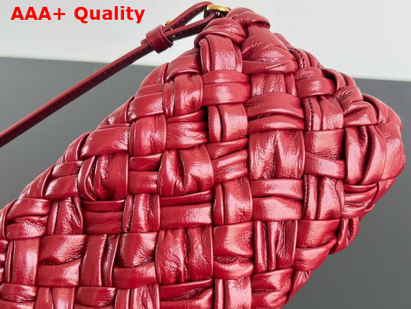 Bottega Veneta Kalimero Cha Cha Clutch in Rosewood Foulard Intreccio Replica