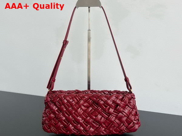 Bottega Veneta Kalimero Cha Cha Clutch in Rosewood Foulard Intreccio Replica