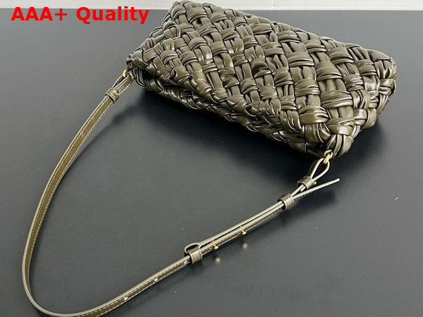 Bottega Veneta Kalimero Cha Cha Olive Oil Foulard Intreccio Clutch Replica