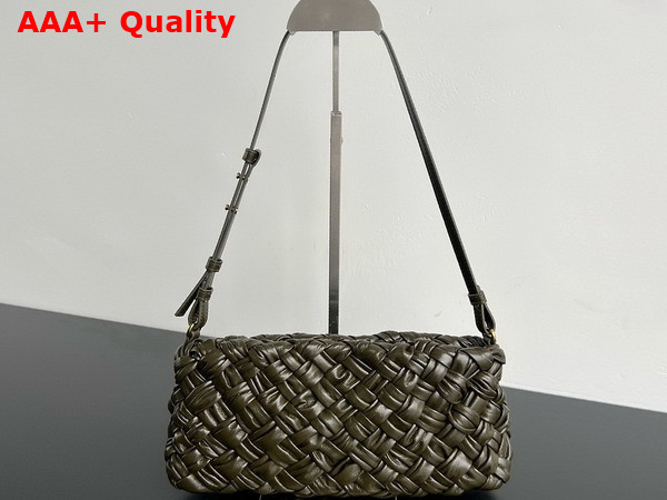Bottega Veneta Kalimero Cha Cha Olive Oil Foulard Intreccio Clutch Replica