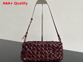 Bottega Veneta Kalimero Cha Cha Rosewood Foulard Intreccio Clutch Replica