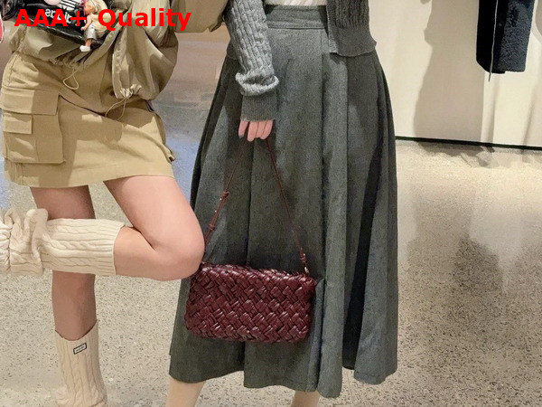 Bottega Veneta Kalimero Cha Cha Rosewood Foulard Intreccio Clutch Replica