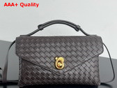 Bottega Veneta Knot Lock Cross Body Bag in Fondant Intrecciato Leather Replica