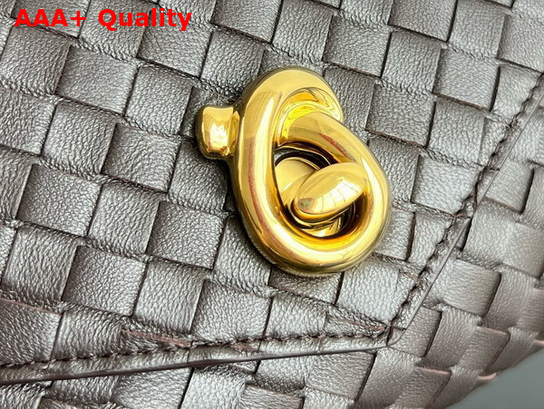 Bottega Veneta Knot Lock Cross Body Bag in Fondant Intrecciato Leather Replica