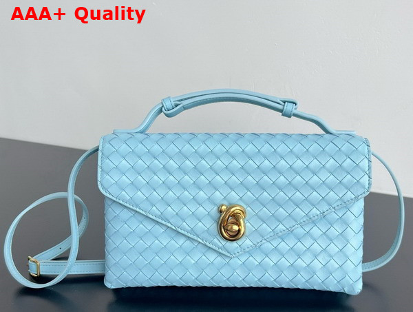 Bottega Veneta Knot Lock Cross Body Bag in Zenith Intrecciato Piccolo Leather Replica
