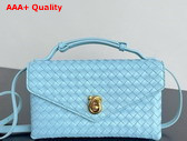 Bottega Veneta Knot Lock Cross Body Bag in Zenith Intrecciato Piccolo Leather Replica