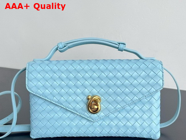 Bottega Veneta Knot Lock Cross Body Bag in Zenith Intrecciato Piccolo Leather Replica