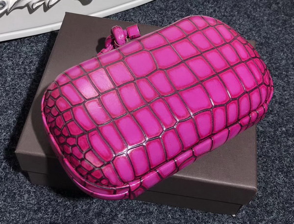 Bottega Veneta Knot in Pink Crocodile