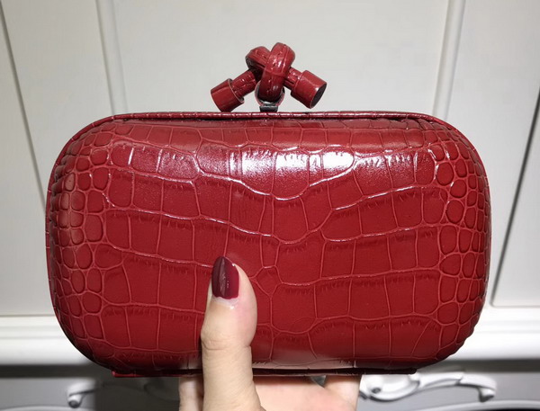 Bottega Veneta Knot in Red Crocodile