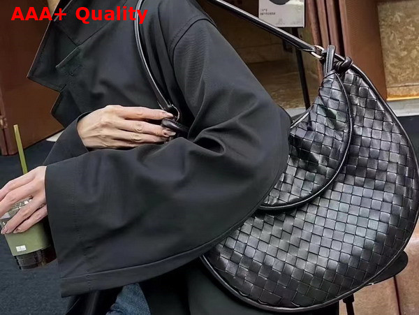 Bottega Veneta Large Gemelli Bag in Black Intrecciato Leather Replica