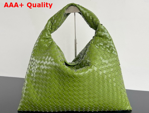Bottega Veneta Large Hop Bag in Matcha Intrecciato Calf Leather Replica