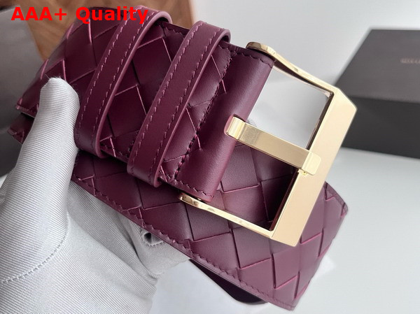 Bottega Veneta Large Watch Belt Barolo Intrecciato Silky Calfskin Leather Belt with Watch Buckle Replica