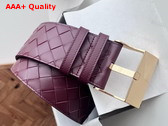 Bottega Veneta Large Watch Belt Barolo Intrecciato Silky Calfskin Leather Belt with Watch Buckle Replica