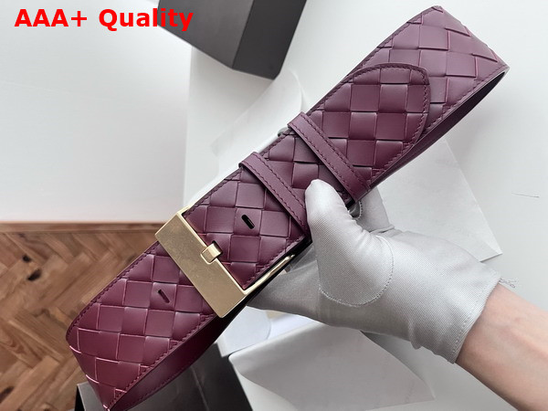 Bottega Veneta Large Watch Belt Barolo Intrecciato Silky Calfskin Leather Belt with Watch Buckle Replica