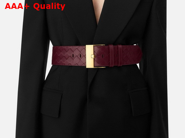 Bottega Veneta Large Watch Belt Barolo Intrecciato Silky Calfskin Leather Belt with Watch Buckle Replica
