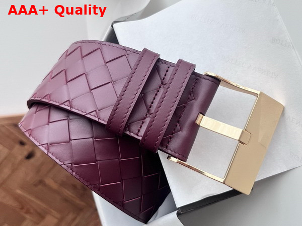 Bottega Veneta Large Watch Belt Barolo Intrecciato Silky Calfskin Leather Belt with Watch Buckle Replica