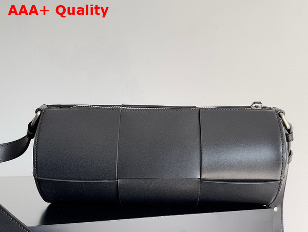 Bottega Veneta Medium Canette Black Intreccio Leather Cross Body Bag Replica