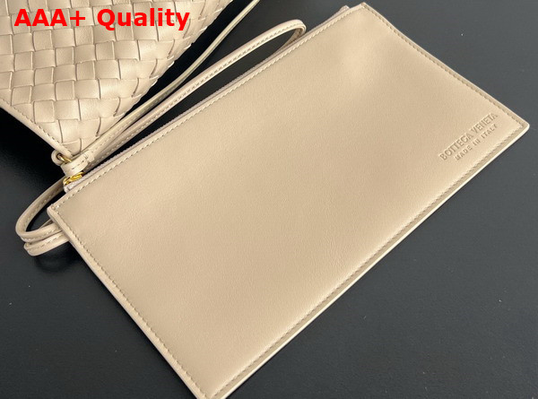 Bottega Veneta Medium Pinacoteca Reversible Tote Bag Ecru and Matcha Intrecciato Silky Calf Leather Replica