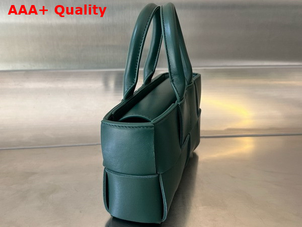 Bottega Veneta Mini East West Arco Tote Emerald Green Intreccio Leather Replica