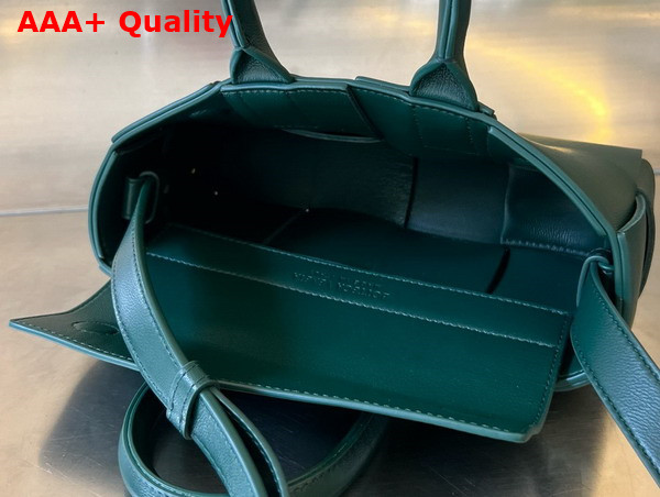 Bottega Veneta Mini East West Arco Tote Emerald Green Intreccio Leather Replica