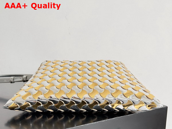 Bottega Veneta Mini Hop Silver Gold Intrecciato Leather Replica
