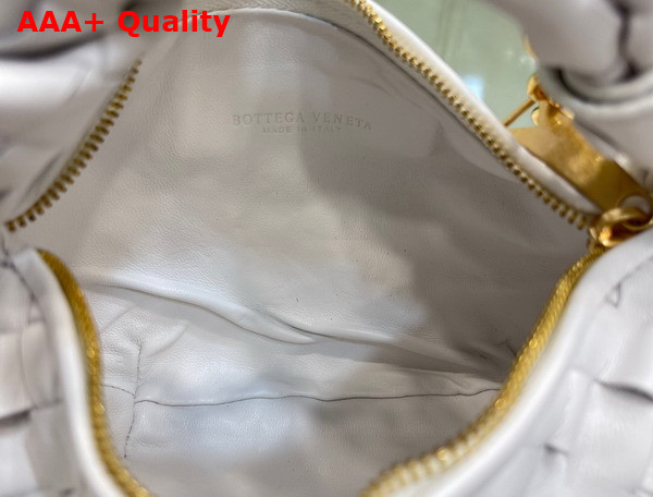 Bottega Veneta Mini Jodie in White Lambskin with Detachable Leather Wristlet and Chain Strap Replica