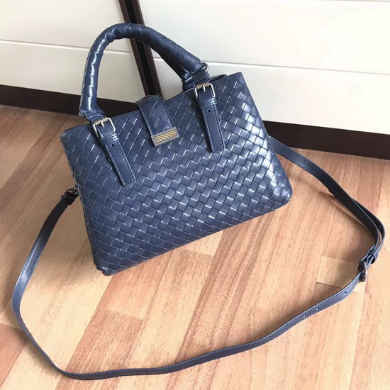 Bottega Veneta Mini Roma Bag in Dark Blue Calf Leather