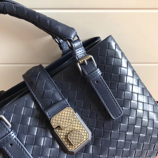Bottega Veneta Mini Roma Bag in Dark Blue Calf Leather