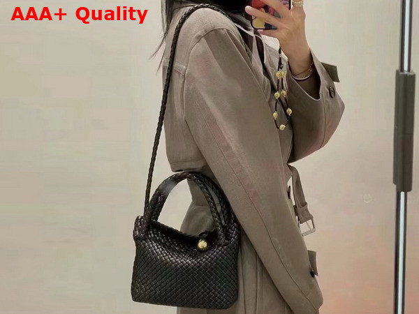 Bottega Veneta Mini Tosca Cross Body Bag in Black Woven Leather Replica