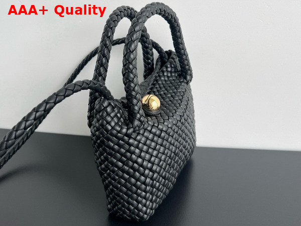 Bottega Veneta Mini Tosca Cross Body Bag in Black Woven Leather Replica