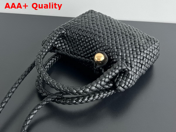 Bottega Veneta Mini Tosca Cross Body Bag in Black Woven Leather Replica