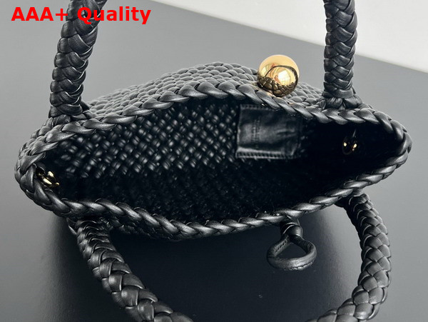 Bottega Veneta Mini Tosca Cross Body Bag in Black Woven Leather Replica