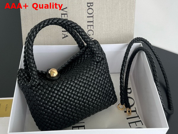 Bottega Veneta Mini Tosca Cross Body Bag in Black Woven Leather Replica