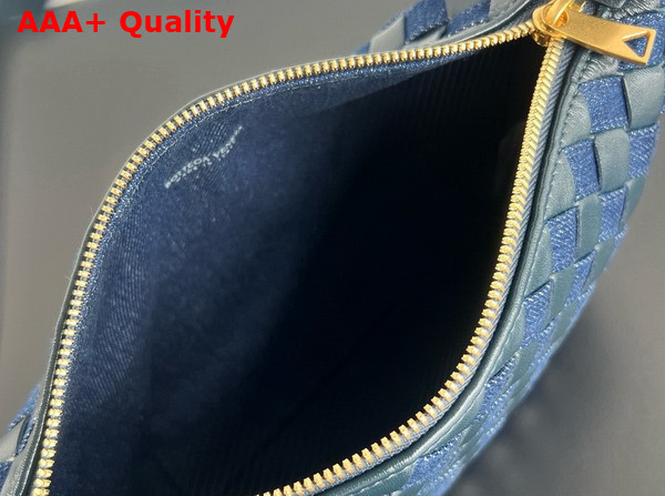 Bottega Veneta Mini Wallace Abyss Indigo Intrecciato Denim and Leather Shoulder Bag Replica