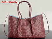Bottega Veneta Pinacoteca Reversible Tote Bag Madder Brown and Lunar Intrecciato Silky Calf Leather Replica