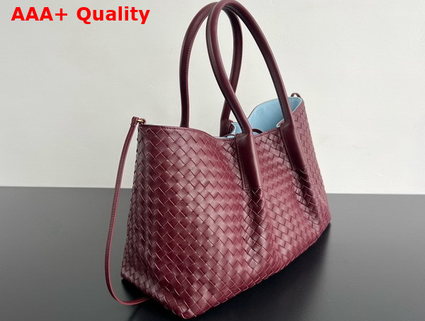Bottega Veneta Pinacoteca Reversible Tote Bag Madder Brown and Lunar Intrecciato Silky Calf Leather Replica