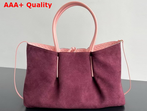 Bottega Veneta Pinacoteca Reversible Tote Bag Rose and Barolo Intrecciato Silky Calf Leather Replica