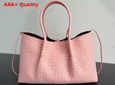 Bottega Veneta Pinacoteca Reversible Tote Bag Rose and Barolo Intrecciato Silky Calf Leather Replica