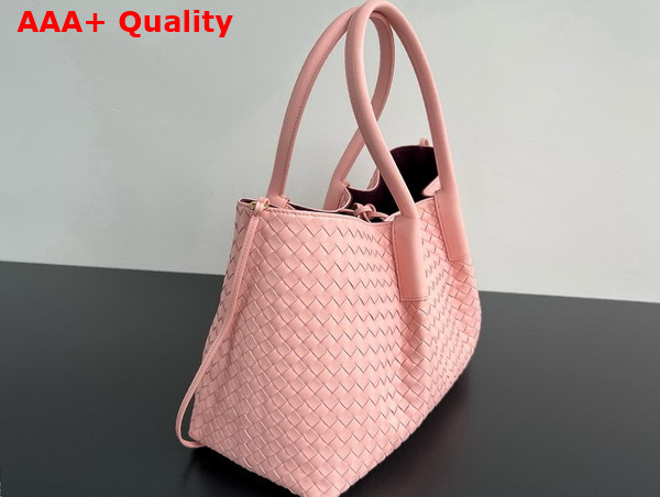 Bottega Veneta Pinacoteca Reversible Tote Bag Rose and Barolo Intrecciato Silky Calf Leather Replica